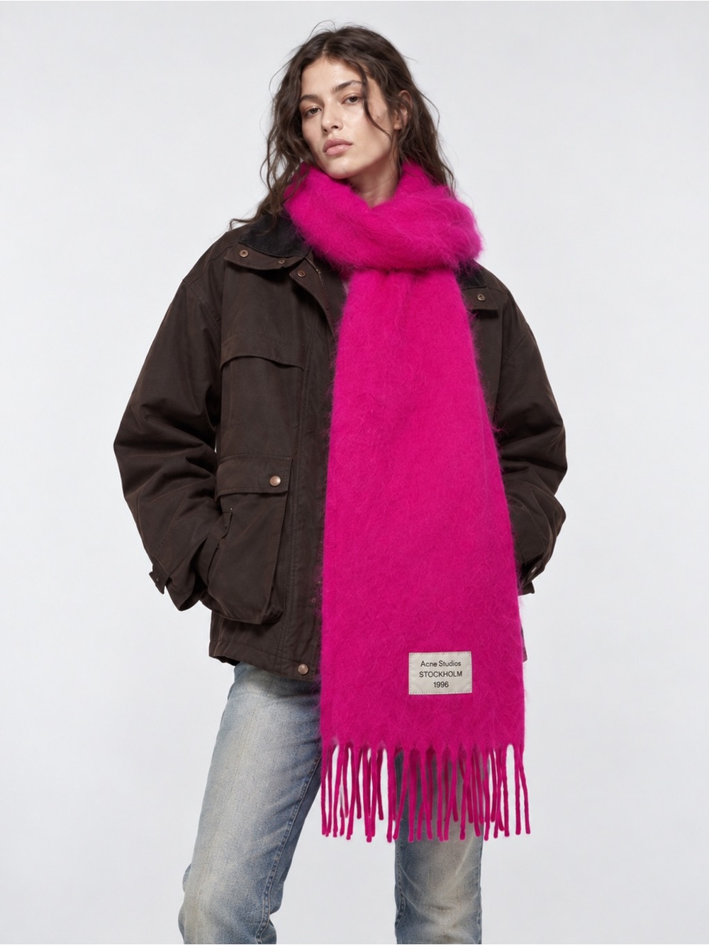 ACNE STUDIOS ALPACA Scarf in hot pink